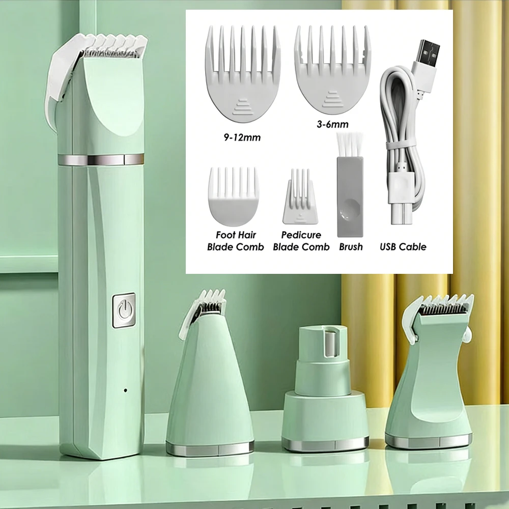 4-In-1 Pet Grooming Care Set 4 Different Blades Dog Trimmer Low Noise Pet Clippers Rechargeable Cordless Safe Pet Hair Shaver gallery 5