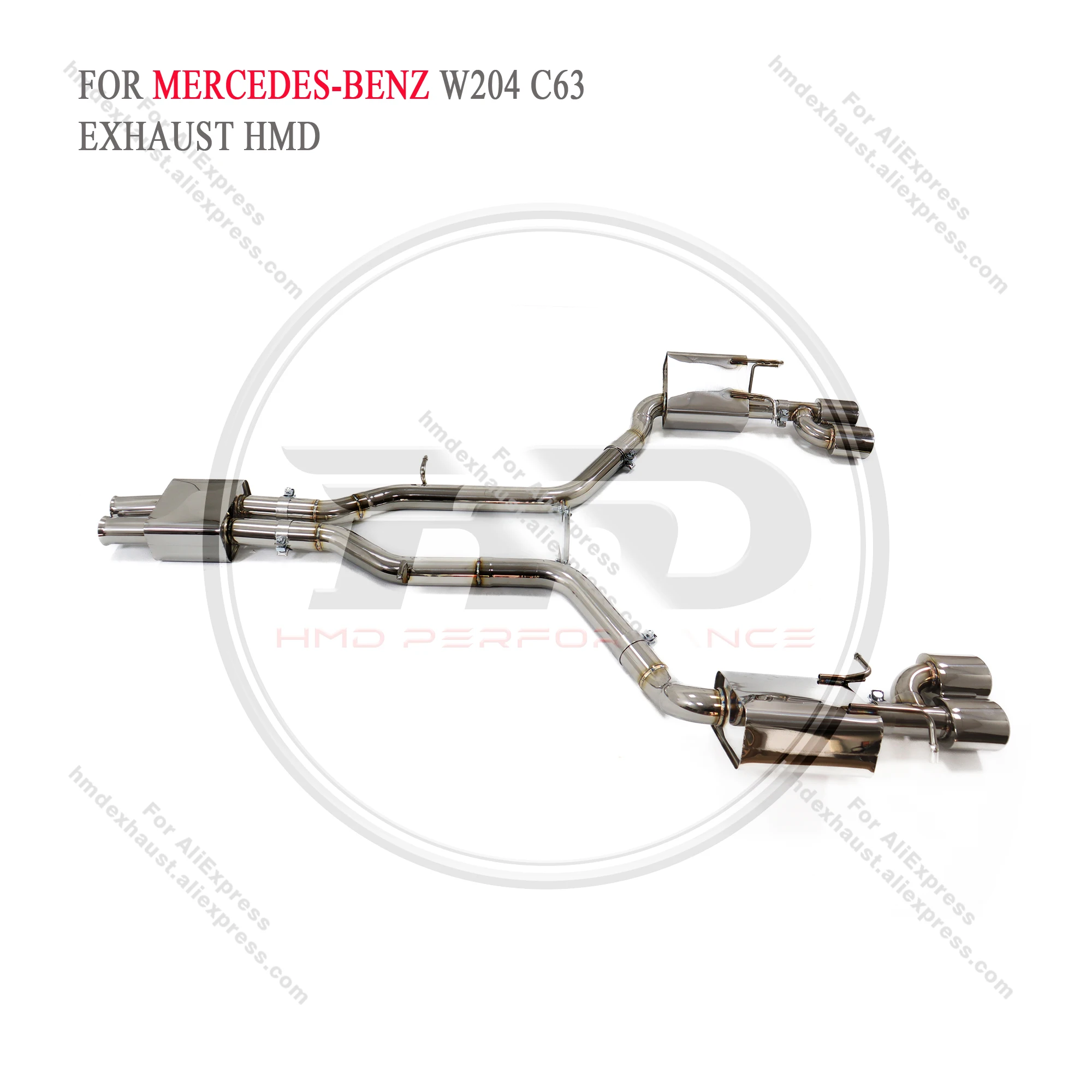 HMD Exhaust System Stainless Steel Performance Catback for Mercedes Benz AMG C63 W204 6.2L Muffler Delete Valve