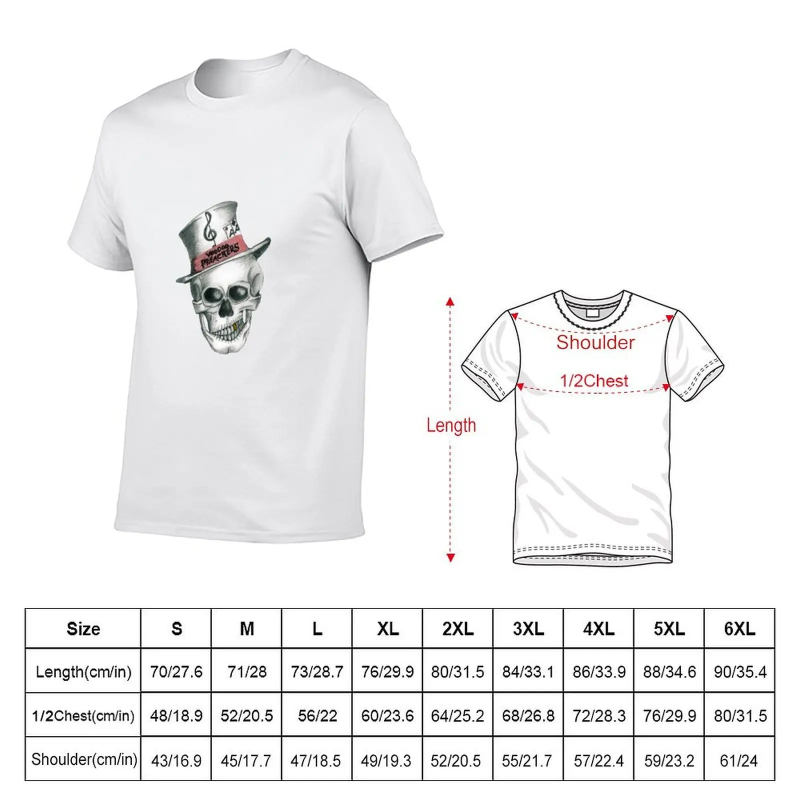 Voodoo Preachers Skull Guy T-Shirt Short sleeve tee croswit shirt man mens t shirt graphic