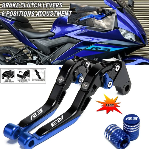 Para Yamaha YZF-R3 2015-2024 palanca de freno de motocicleta juego de palanca de embrague palancas protectoras de mango plegable ajustable YZFR3 R3