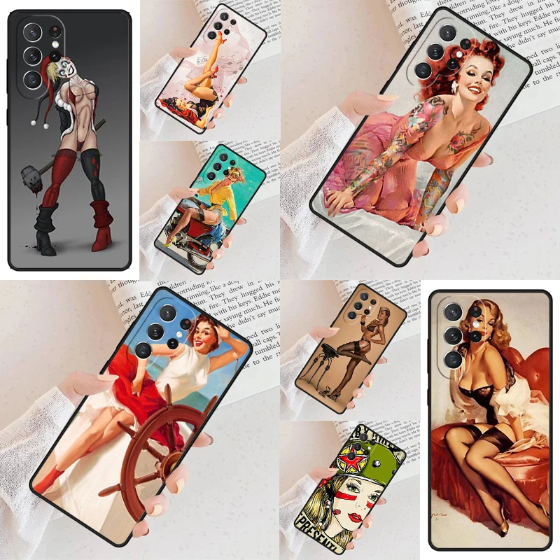 Beautiful Pin Up Girl Blonde Marilyn Retro Cell Phone Case for Samsung Galaxy S26 Ultra S25 S24 S23 S22 S21 S20 Note10 Cover