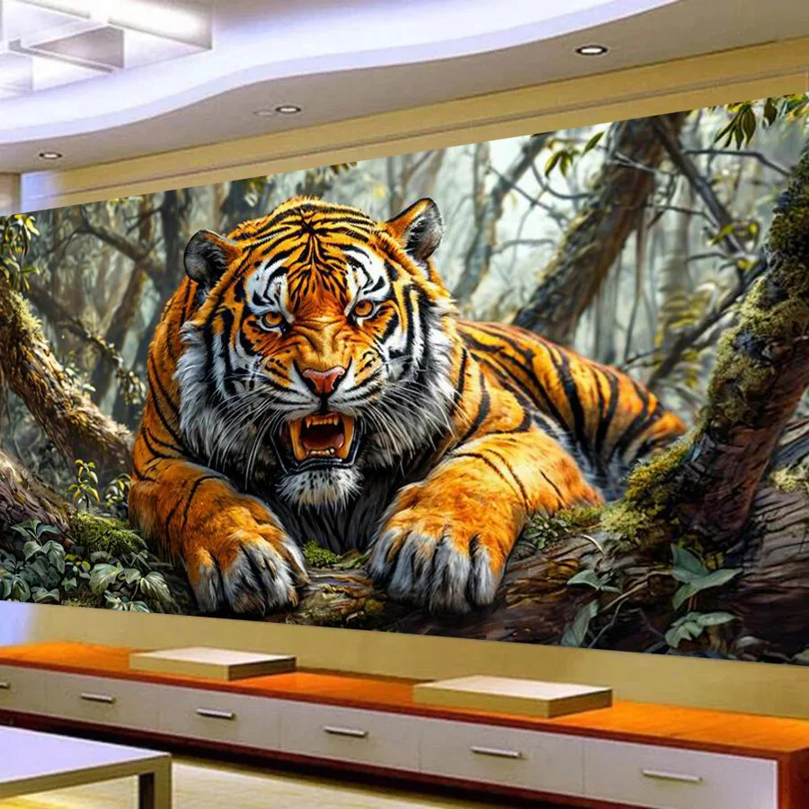 

Fullcang Wild Animals Tiger Large Size Diy Diamond Arts Painting Full Square Round Drill Mosaic Embroidery Picture Home Decor