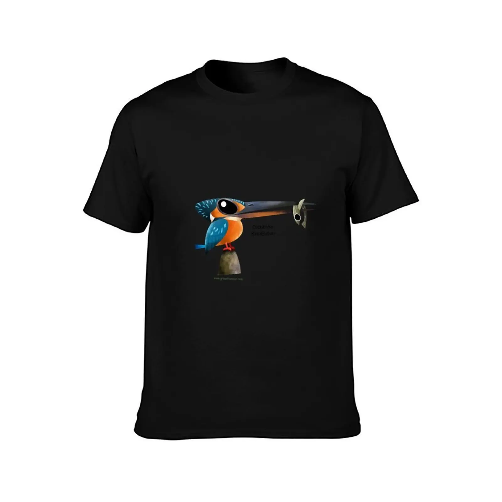 Common Kingfisher T-Shirt, Summer Casual Cotton Tee, Oversized Streetwear Tops, Vintage Graphic Print, Loose Fit Short Sleeve