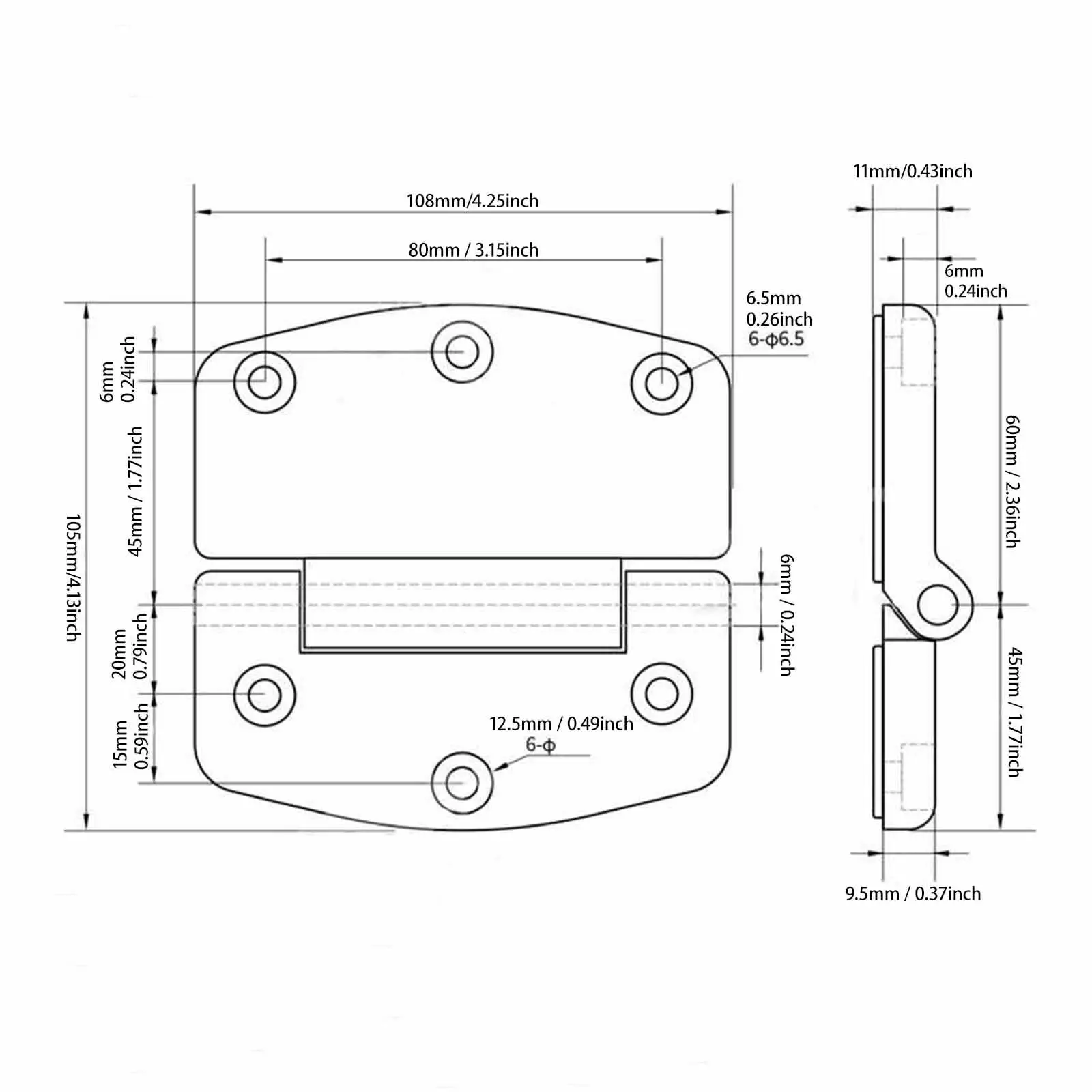 Ball Bearing Door Hinge Heavy Duty Carbon Steel Hinge for Folding Table