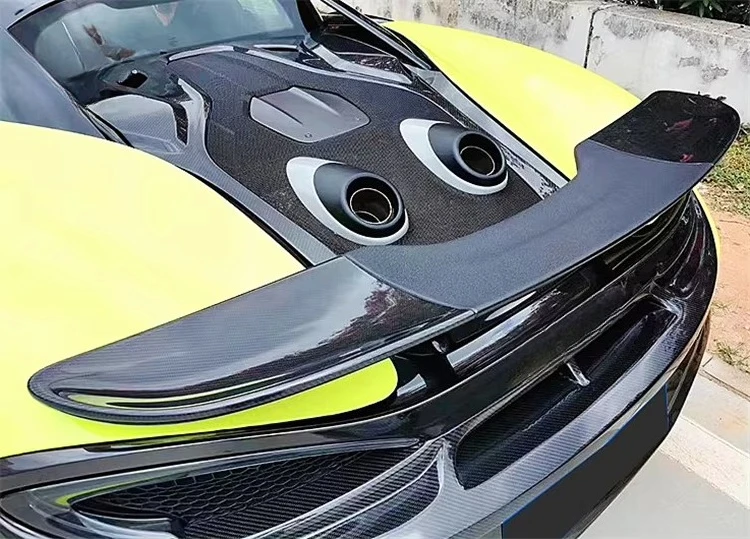 

600LT Style Dry Carbon Fiber Rear Bonnet Rear Spoiler Exhaust for the McLaren 540C 570S Upgrade 600LT