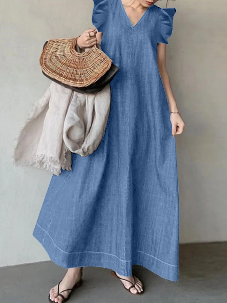 

New Style Women's Long Dress In Spring Summer of 2023, Fashionable and Simple In Korea Casual and Elegant Dress Robe ER8990