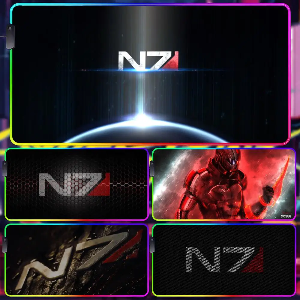 Mass Effect Vertical N7 Mouse Pad Gamer Luminescence Led Mouse Pad Gaming Table Rgb Deskmat Keyboard Pc Mousepad
