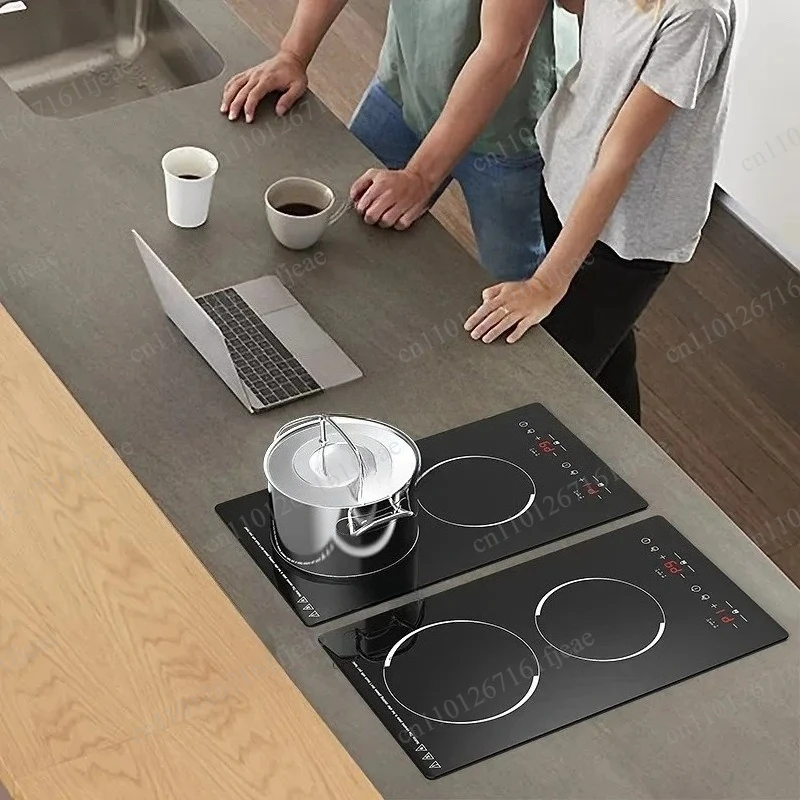 110V/220V Embedded Ceramic Electric Cooking Stove, High-power Dual Burners, Dual-head Induction Cooker