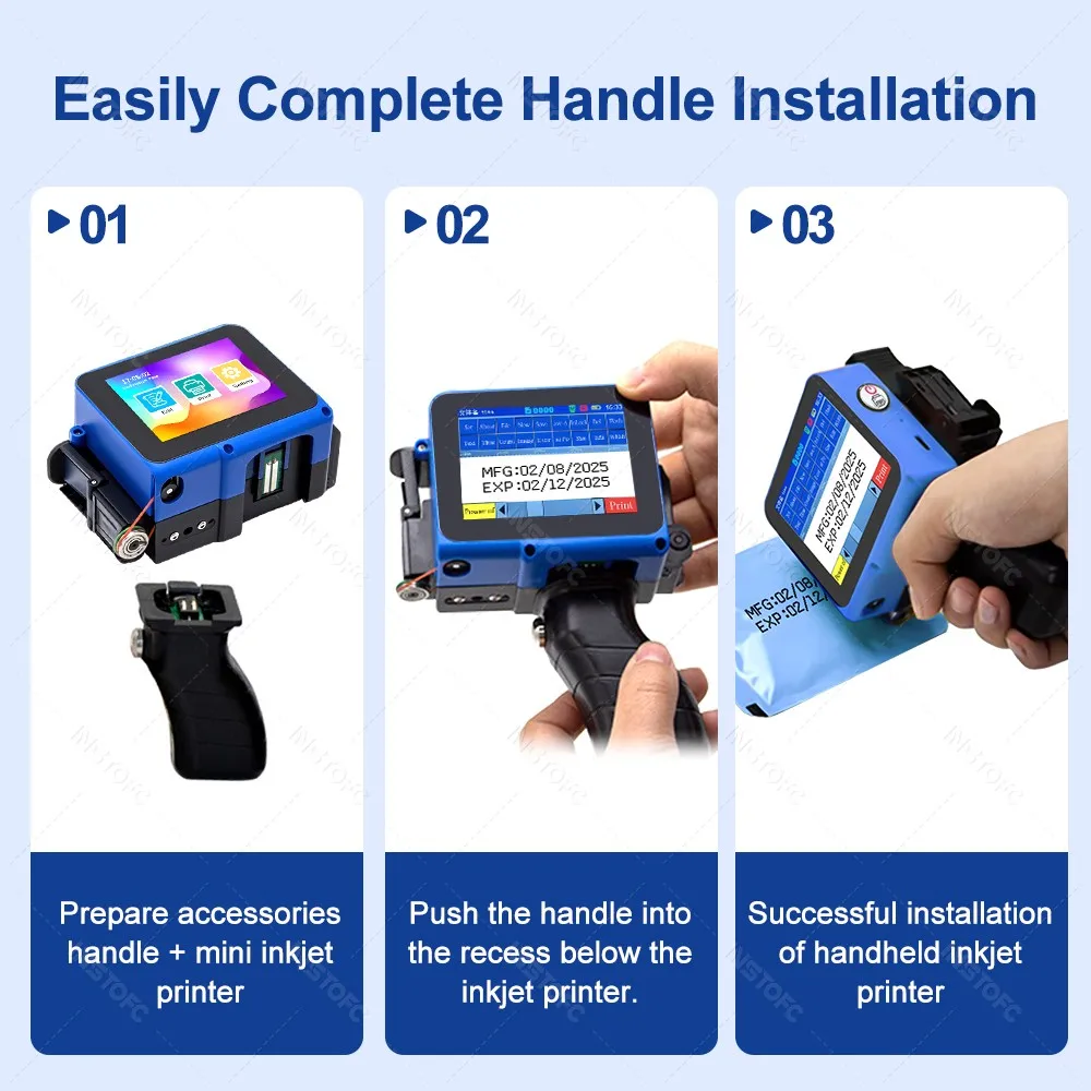 Mini Portable Inkjet Printer 2-12.7mm Height Printing for Plastic Wood Fabric Text Label Batch Number Logo Date Coding Machine