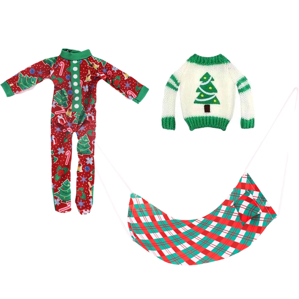 3 pièces/ensemble = combinaison + pull + hamac, vêtements de poupée de Style motif de noël pour poupée de 30CM et accessoires de poupée Spirit, cadeaux de noël pour enfants