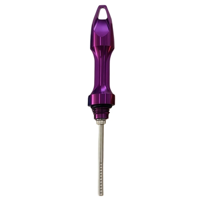 A2UC Threaded Motorcycle Oil Dipstick Replacement, Aluminum Body with Installed Seal and Grooved Rod for Routine Oil Checks