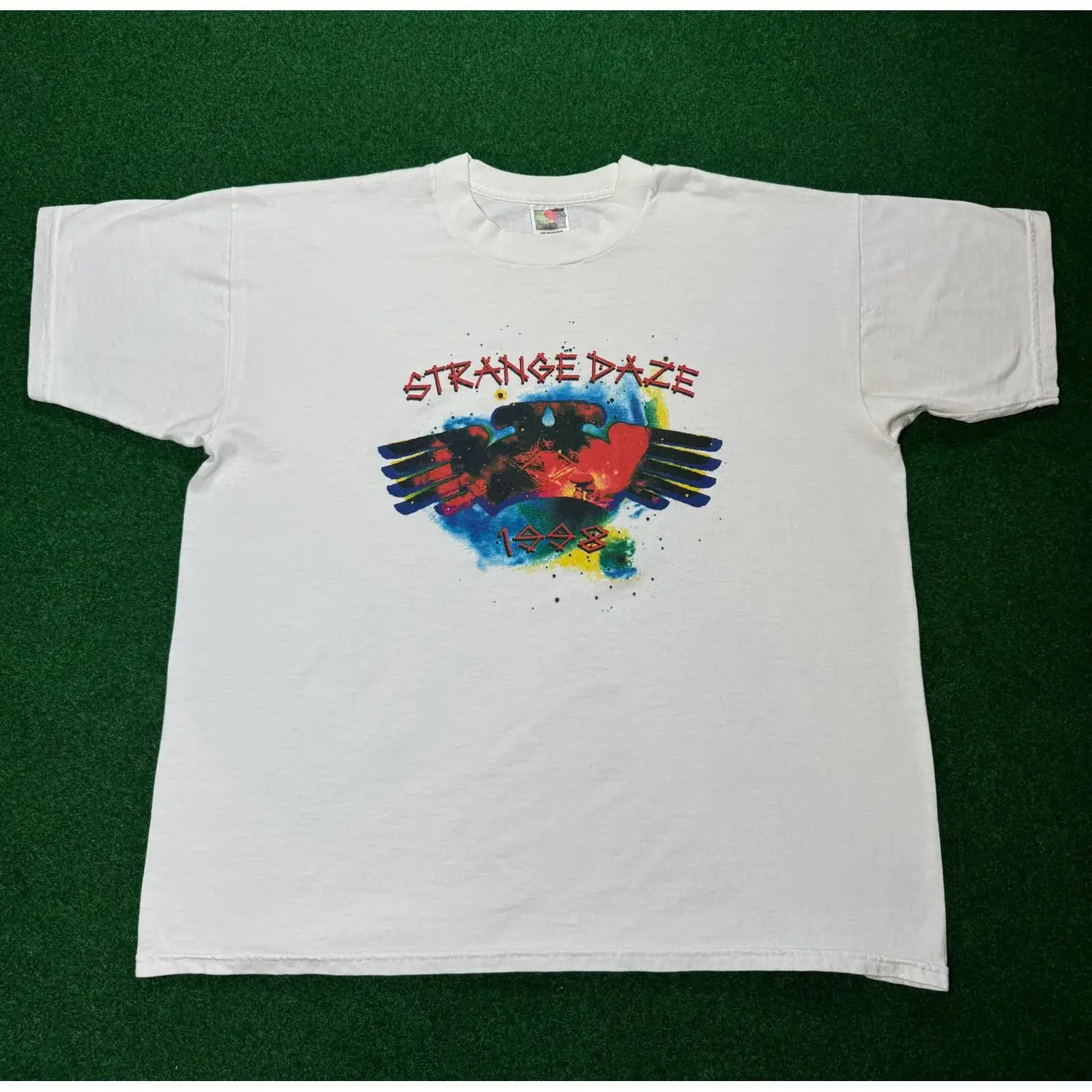 Vintage 1998 Strange Daze Festival T Shirt XL vintage Washed Casual Top For Everyday Wear Stretched Unisex Soft Slightly homme