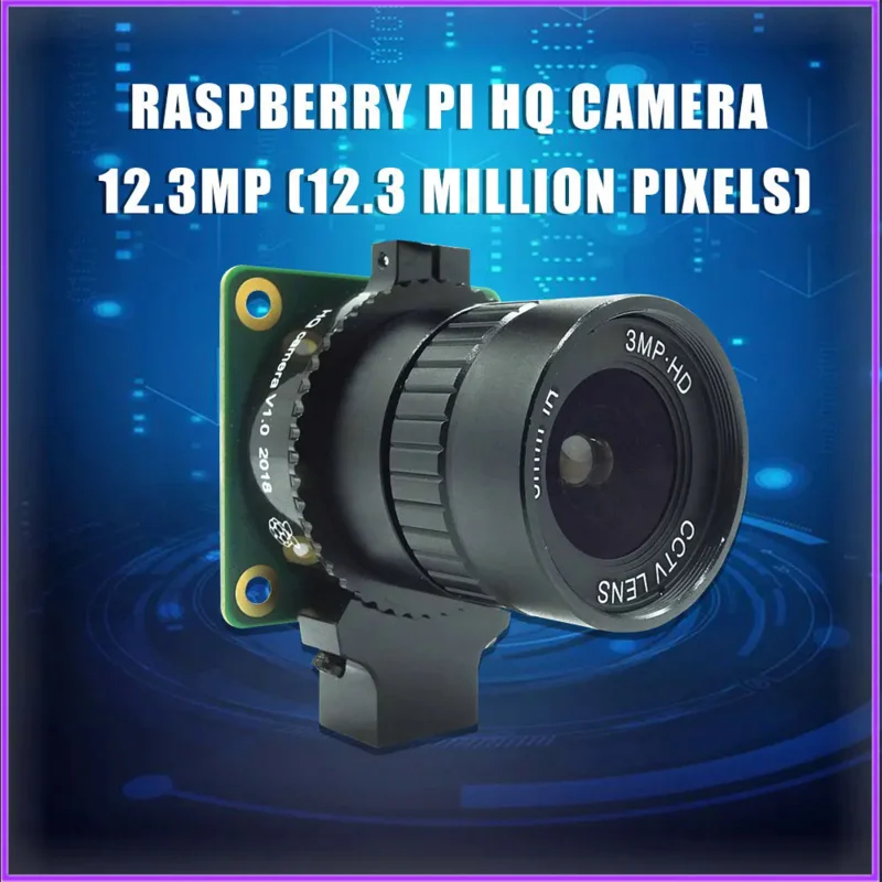 

Raspberry Pi высококачественный модуль камеры 12,3 мегапикселя Sony IMX477 датчик с регулируемым фокусом 6 мм CS 16 мм объектив с-образным креплением для 4B/3B