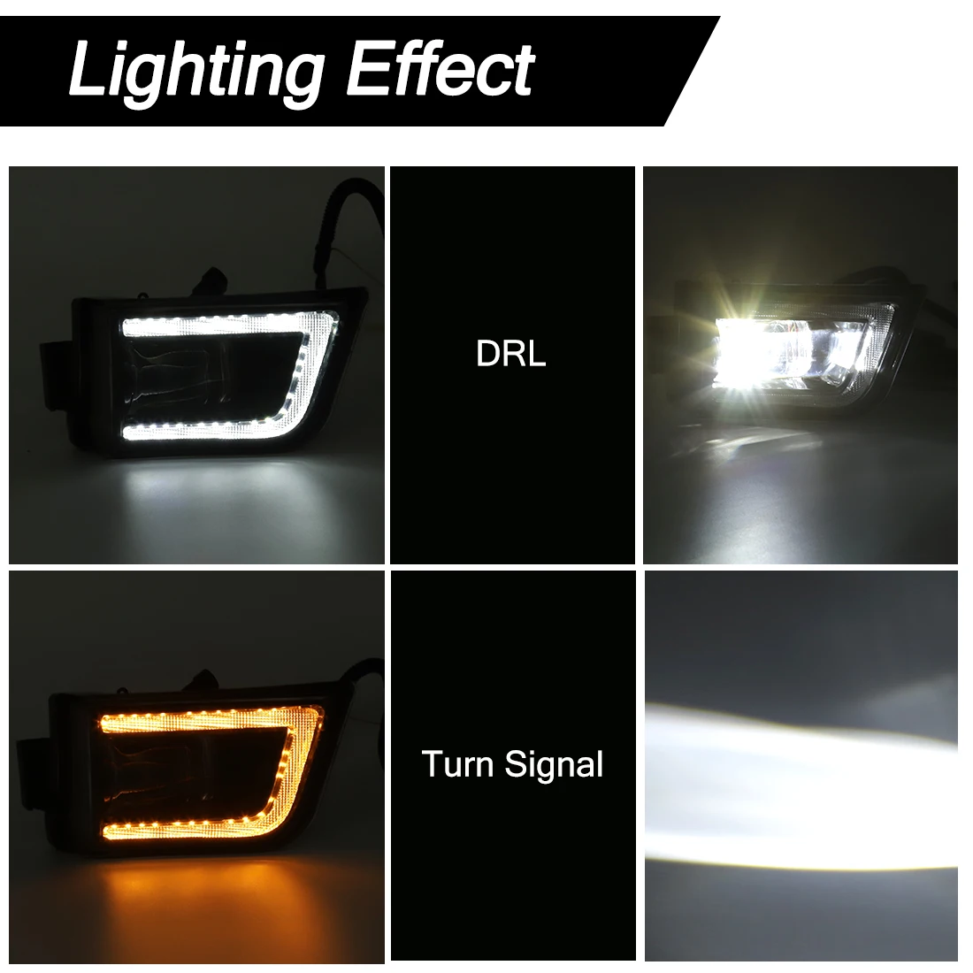 Car LED DRL Fog Light Kit For Toyota 4Runner 4 Runner 2003 2004 2005 Daytime Running Light DRL Turn Signal Fog Lamp Assembly 12V - view 3