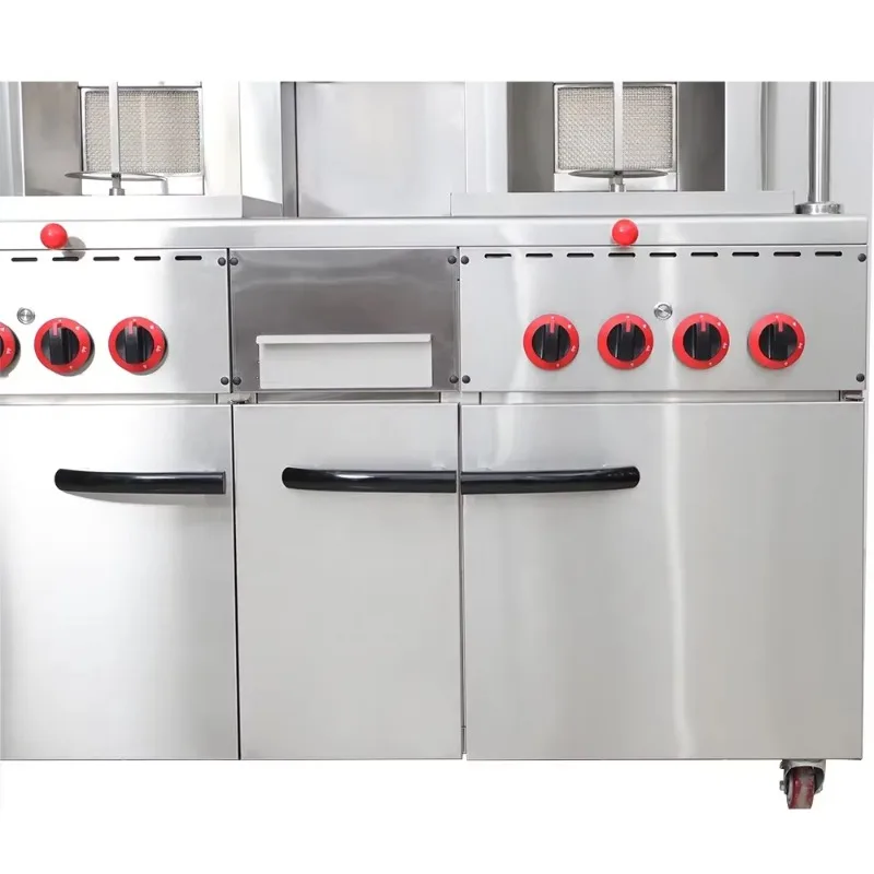 Hot Selling 8 Burners Chicken Shawarma Toaster Grill Bbq Machine Price Gas for Sale FWX