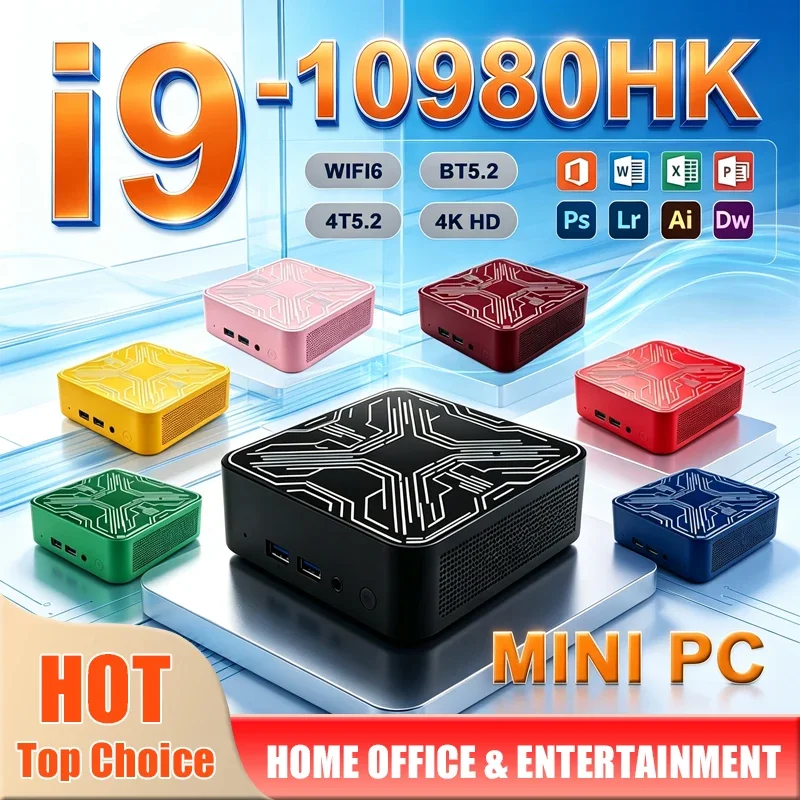 Compact Intel 10980HK Mini Desktop Host Windows11 16GB RAM 1TB/2TB SSD WiFi6 BT5.2 Reliable Small Mini PC For Home Working Daily
