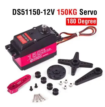 DS51150 HV EXT TORQUE ALTA 180 °   270 gradi per servo per auto RC digitale ingranaggi in acciaio inossidabile 1/5 1/4 173 kg.cm @ 12,6 V Redcat HPI Baja 5B SS