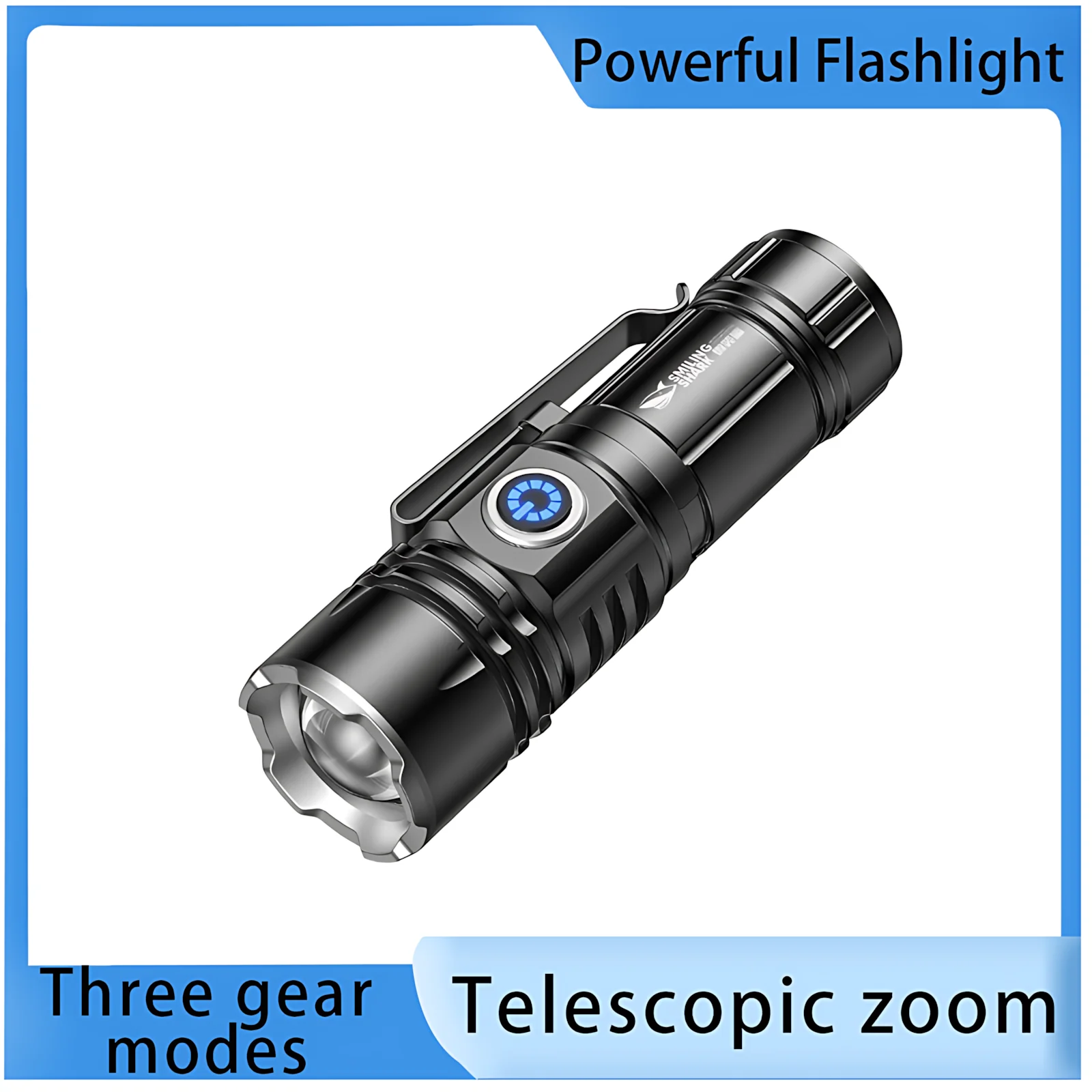 

Rechargeable Zoomable Flashlight, Magnetic Base, Type-C, 3 Modes(High/Low/Strobe), IPX4 Waterproof for Emergency Camping Repair