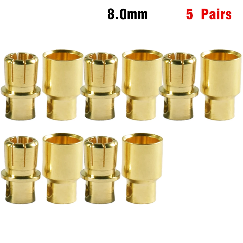 9IMOD 5/10 Paar RC Bullet Connectors 2/3/3,5/4,0/5/5,5/6/8mm Männlich Weiblich Banana Bullet Connector Stecker Vergoldeter Adapter
