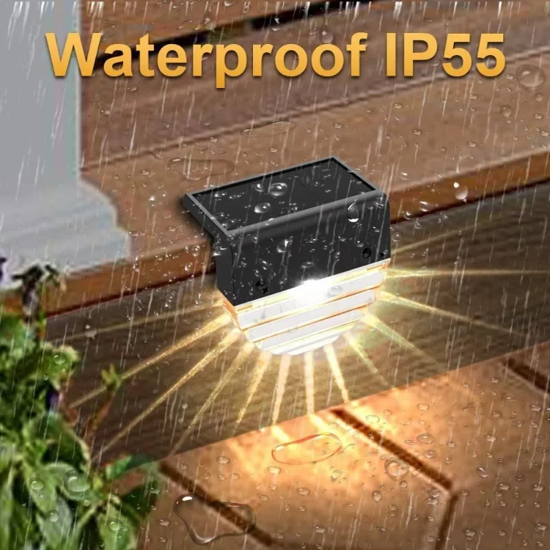 Solar Fence Lights Outdoor Garden Diamond Solar LED Wall Light IP65 Waterproof Garden Step Light for Terraces Railings