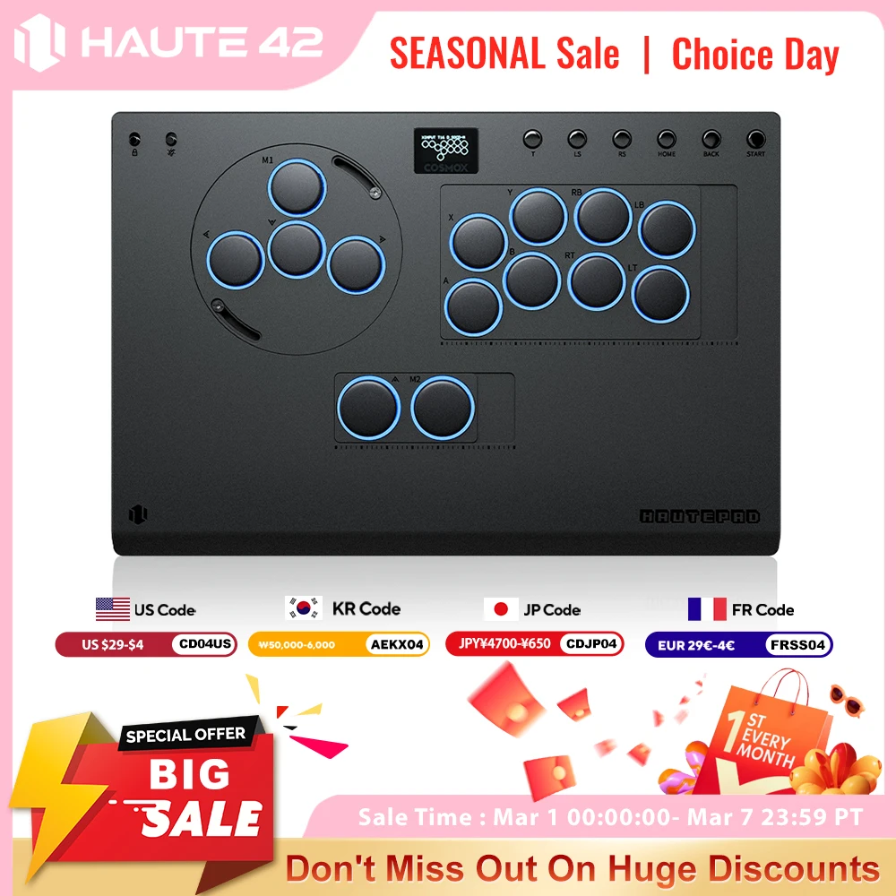 Haute42 X-Move Aluminium Alloy Hitbox Leverless Controller Stickless Fightstick For PC/PS4/PS5 Arcade Game Controller Joystick
