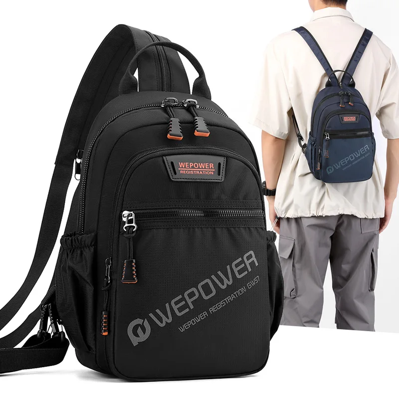 Men's business leisure chest bag one shoulder diagonal across both shoulders outdoor travel versatile nylon chest bag