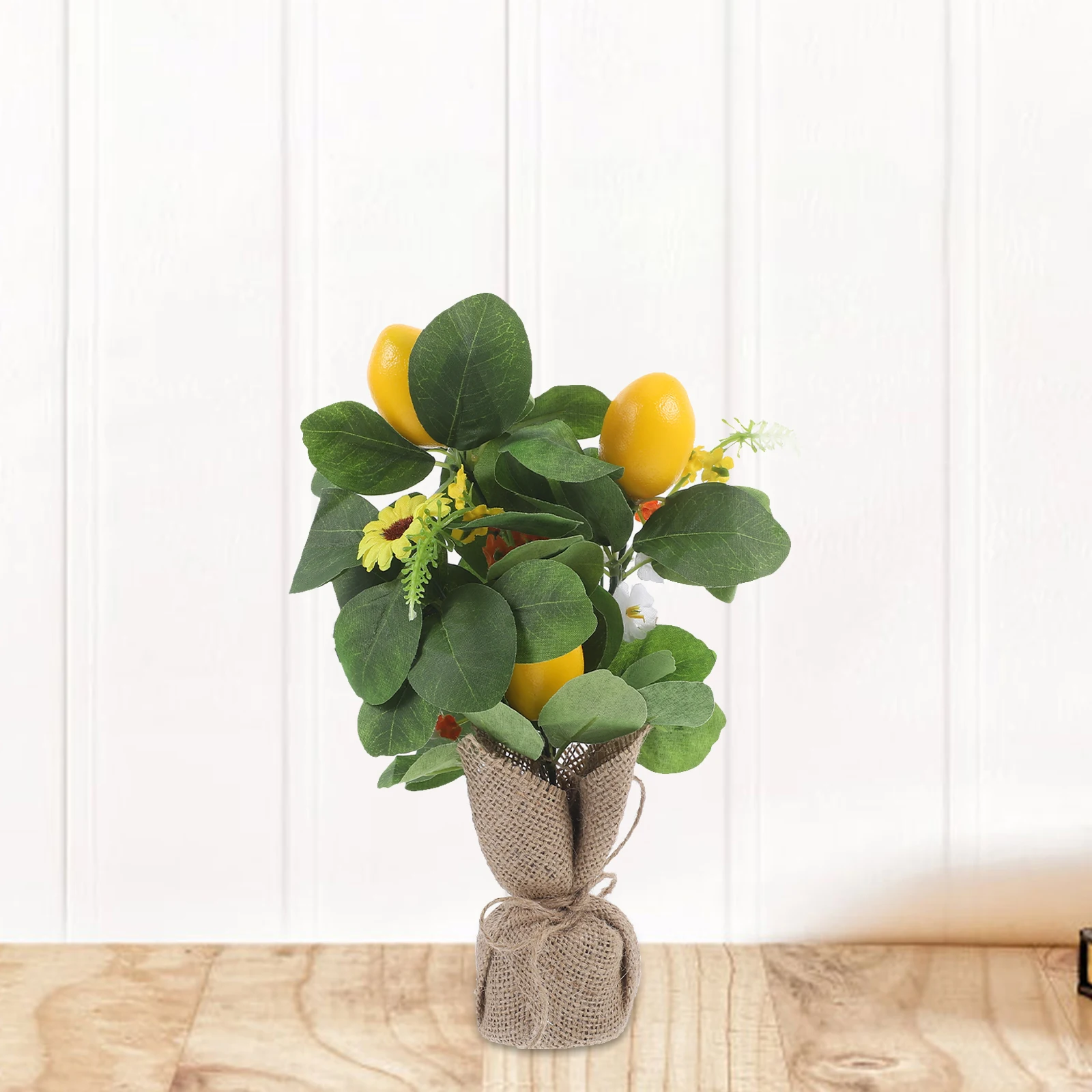 

Artificial Lemon Tree Branch Stem Fake Plant Decor Lifelike Faux Lemon Branch for Vase Table Centerpiece Bouquet Party