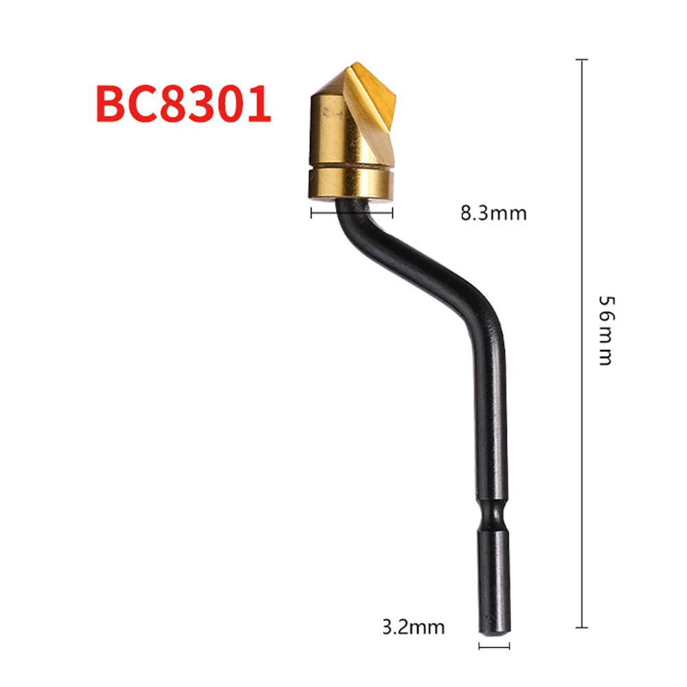 Deburring Tool Set with 5 Chamfering Heads for Smooth Edge Finishing on Metal Pipes Aluminum PVC and Wood Applications