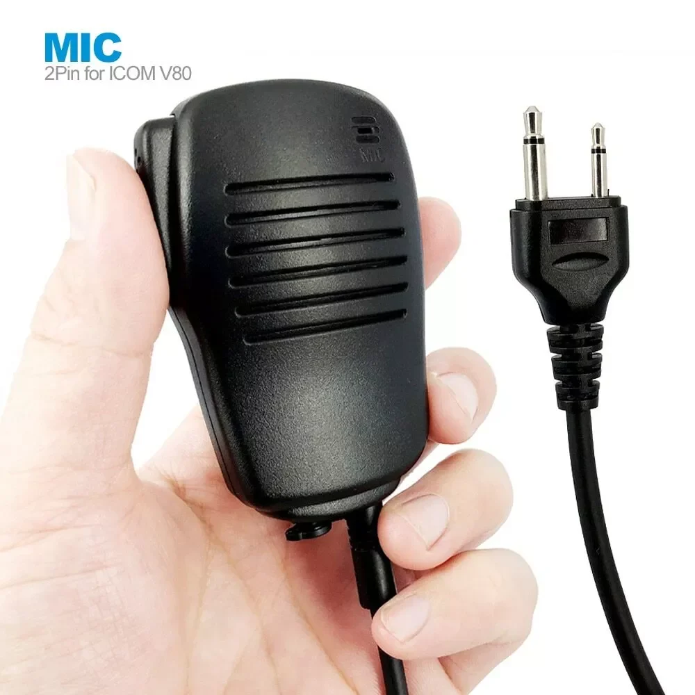 2PC 2Pin PTT Handheld Speaker Mic Microphone for ICOM IC-V8 IC-A2 IC-V80 IC-V85 IC-F3S IC-V82 Vertex VX-200 Radio Walkie Talkie