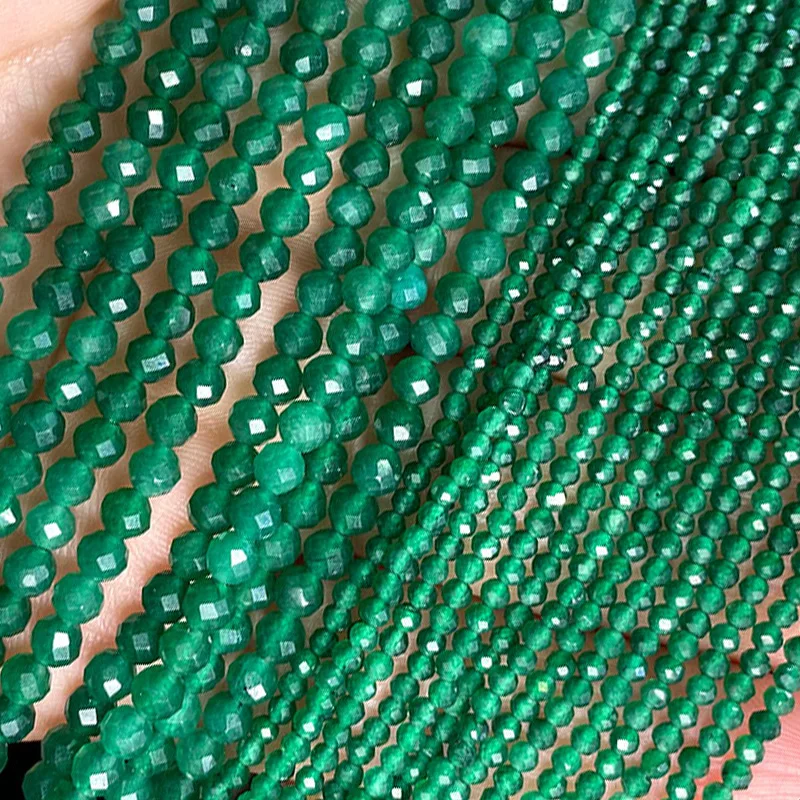 2 3 4MM Faceted Stone Beads Natural Apatite Agate Jade Amethyst Tourmaline Round Spacer Beads for Jewelry Making Diy Bracelet