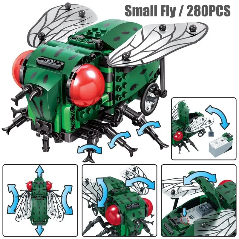 Créateur simulé insecte bricolage blocs de construction de ville électrique haute technologie MOC modèle briques de construction ensembles jouets pour enfants cadeaux