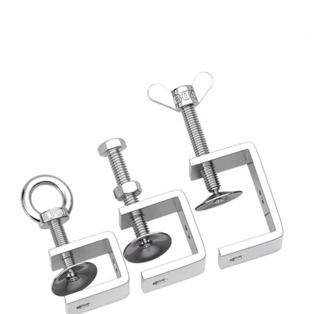 1PCS Tiger Clamp Clip U Steel Pipe 304 Stainless Steel C Clamp Jaw Fixture For Welding Carpenter Heavy Woodworking Desk Clamp