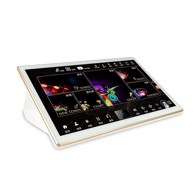 KTV Karaoke System with Wireless Microphone 18.5 Inch Capacitive Touch Screen Bluetooth 5.2 Karaoke for Hong Kong, Macau Taiwan