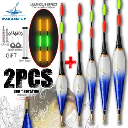 2025New 2Piece LED Night Fishing Float Rock Fishing Short 3 Corner Tail 5.2MM Eye-Catching Highly Sensitive Outdoor Fishing Gear