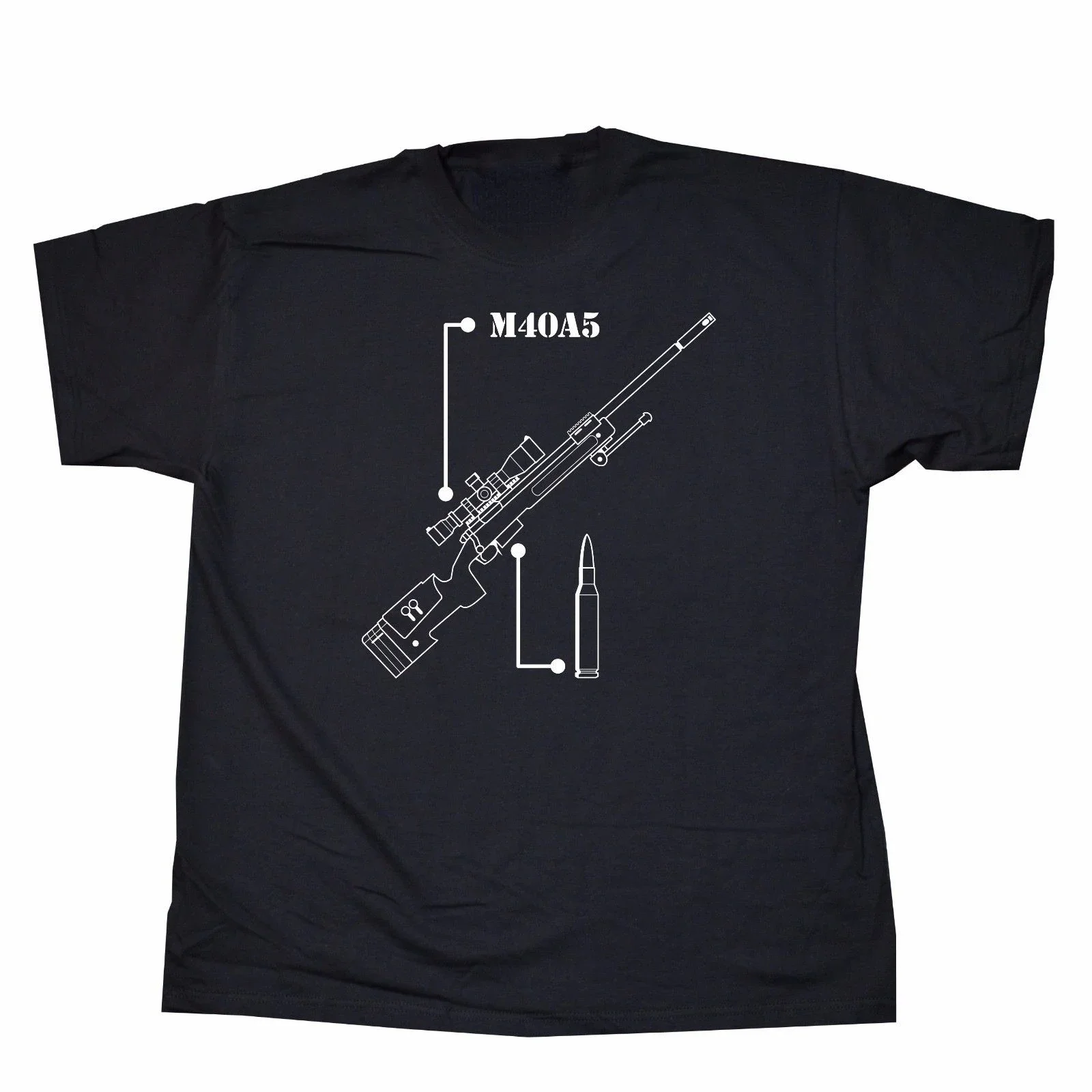 

M40A5 Sniper Rifle Marksman Shooter Gamer T-Shirt 100% Cotton O-Neck Short Sleeve Summer Casual Mens T-shirt Size S-3XL