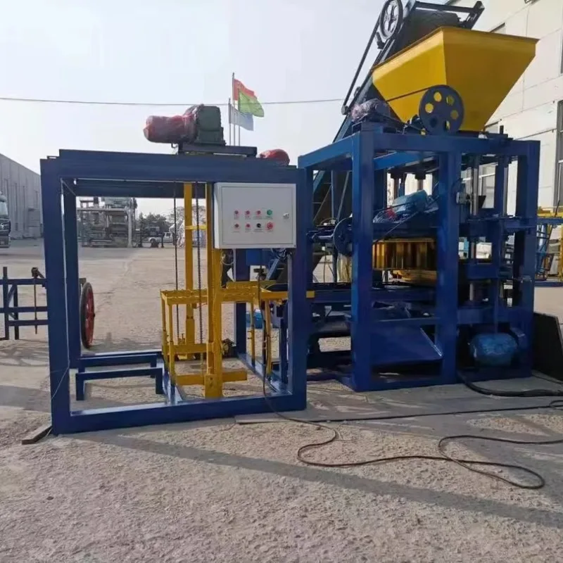 Customized QT4-24 Concrete Block Machine Hollow Solid Paving Integrated Brick Machine Small Cement Environmentally Brick Making