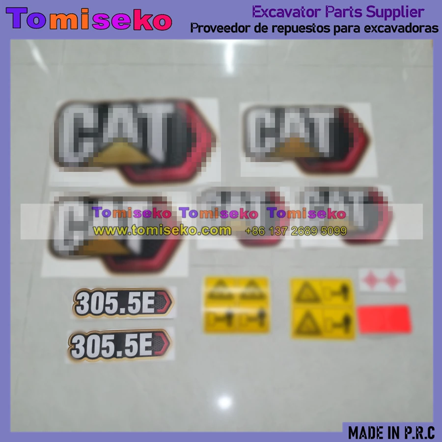 Fits For Caterpillar E305.5E Full set Sticker Decals Kit Mini CAT Excavator Sticker model designation Parts