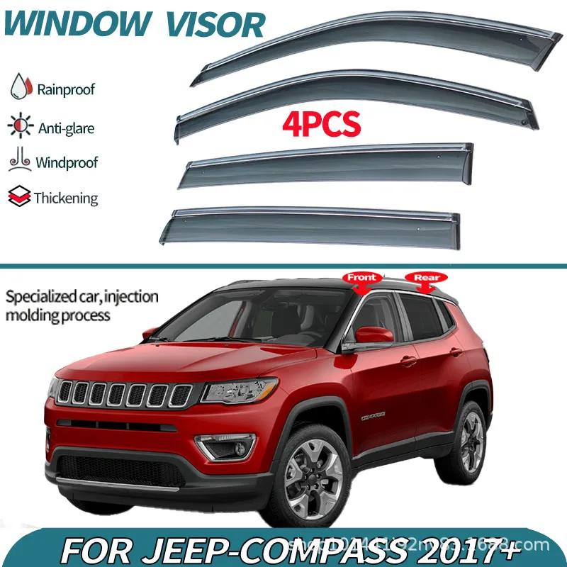 

Подходит для автомобильного окна Jeep Compass, всепогодный щиток Jeep Compass 2017 + оконный козырек