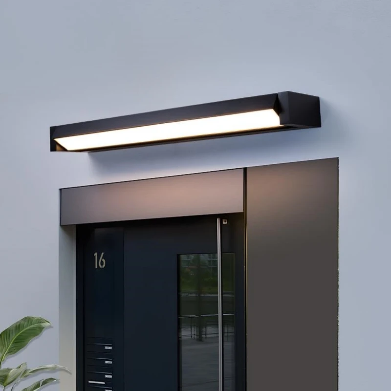 Long Strip Rotatable LED Wall Lamp 12W/18W/20W Aluminium Outdoor IP65 Waterproof Garden Porch Light Exterior Sconce Lighting