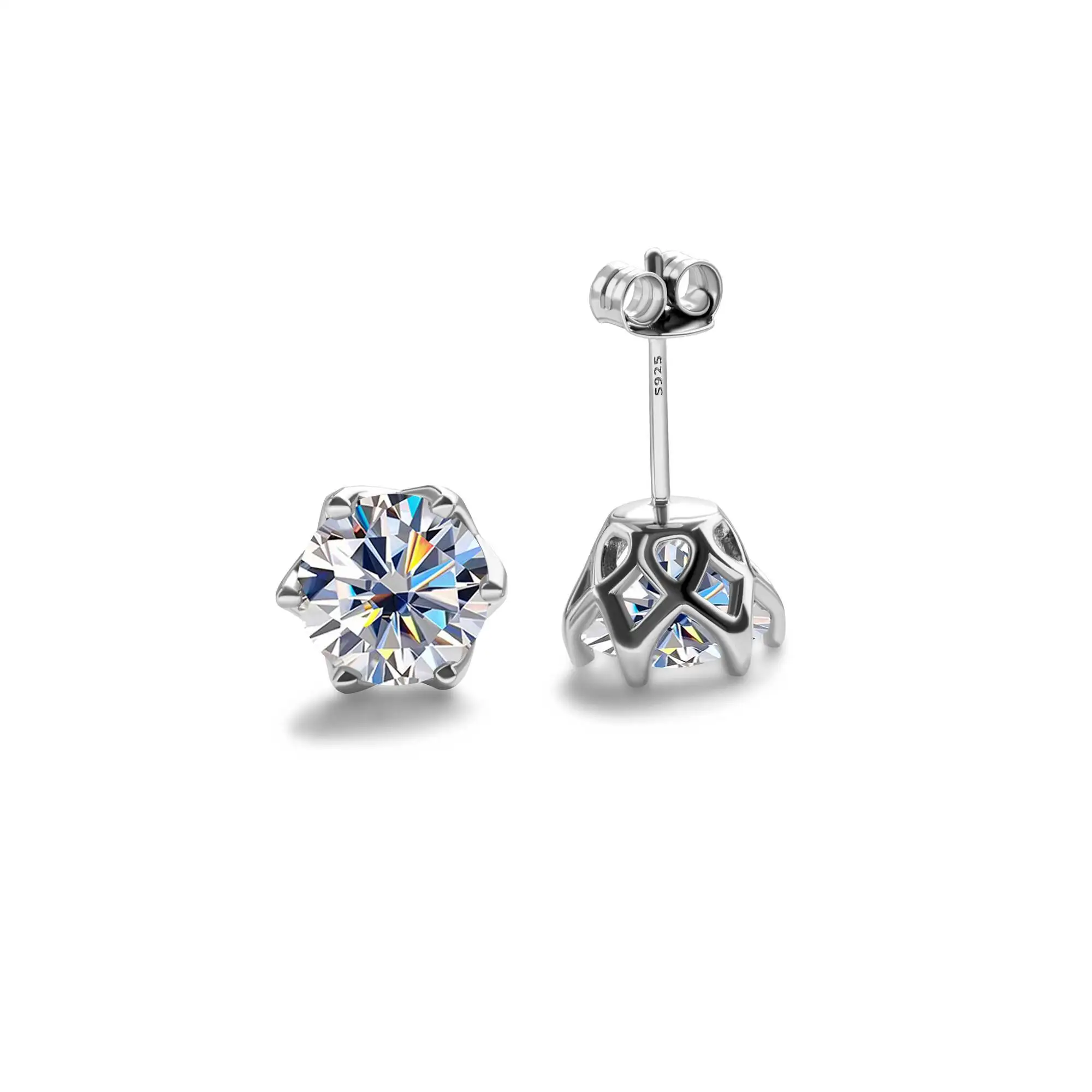 925 Sterling Silber Moissan ite Ohrringe für Frauen mit super funkelnden zertifizierten Labor Moissan ite Diamant weiblichen edlen Schmuck Geschenk – Detail 6