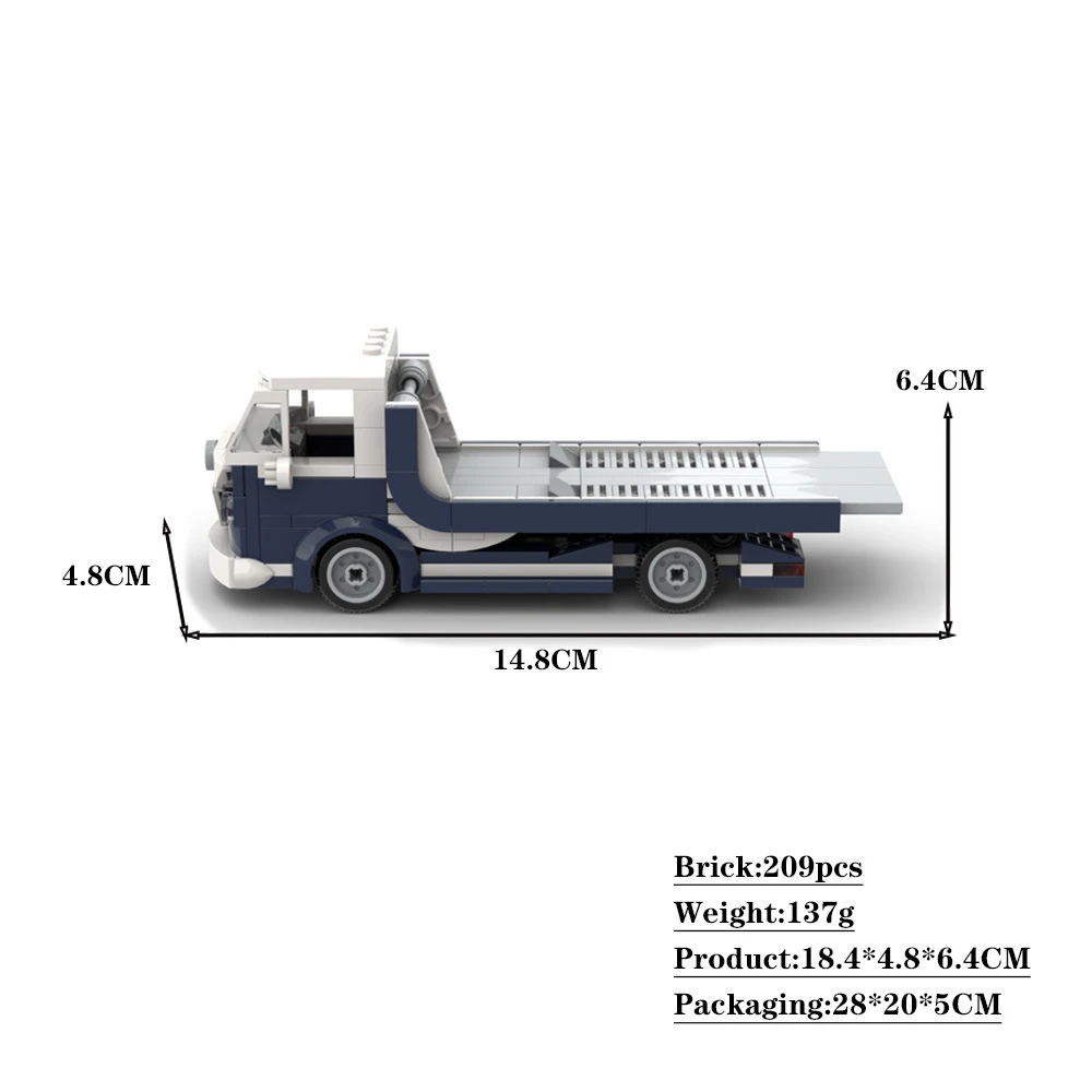 Classical tow truck Vehicle MOC T1- Little Man Ratio Building Blocks Model Bricks Sets Assemble Display Children's Toys Gifts