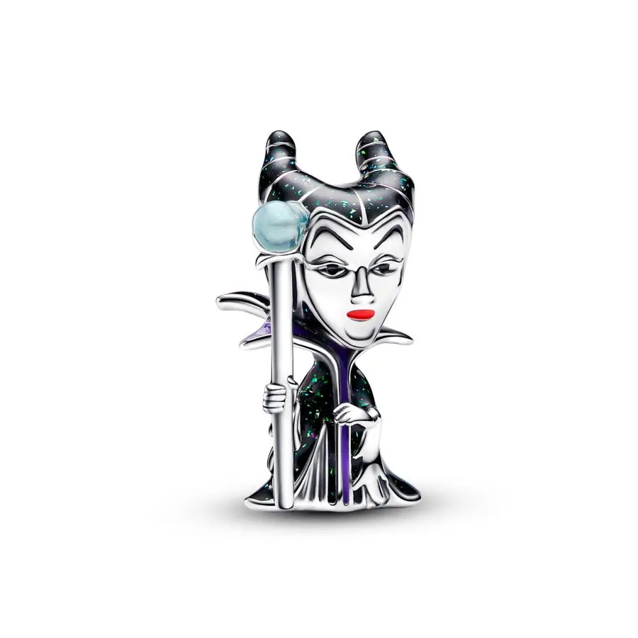 Srebrna bransoletka S925 Disney Villains Maleficent Charm DIY Klasyczny prezent