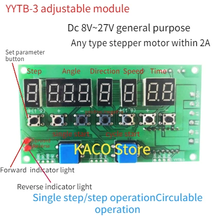 42 Stepper Motor Driver Direction Speed Turn Angle Adjustable Module Yytb-3 DC 8V ~ 27V Universal