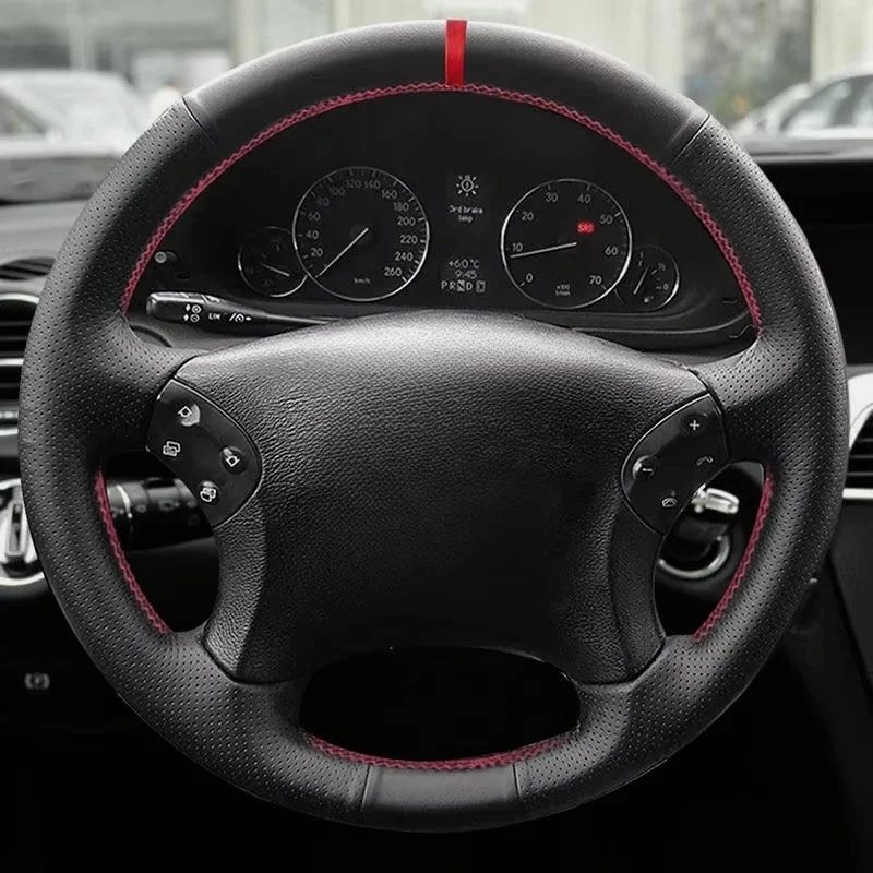 Car Steering Wheel Cover Leather For Mercedes Benz C Class W203 2001 2002 2003 2004 2005 2006 2007 Hand Braid On Steering Wheel