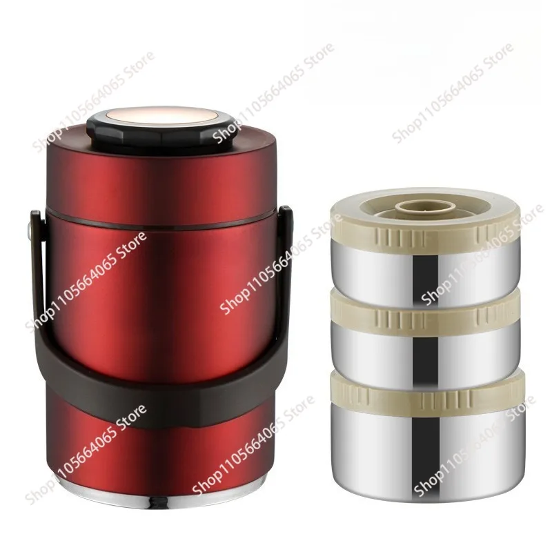 Stainless Steel Insulated Lunch Pail 2L 3 Layers Heat Retention Food Carrier for Picnics And Work