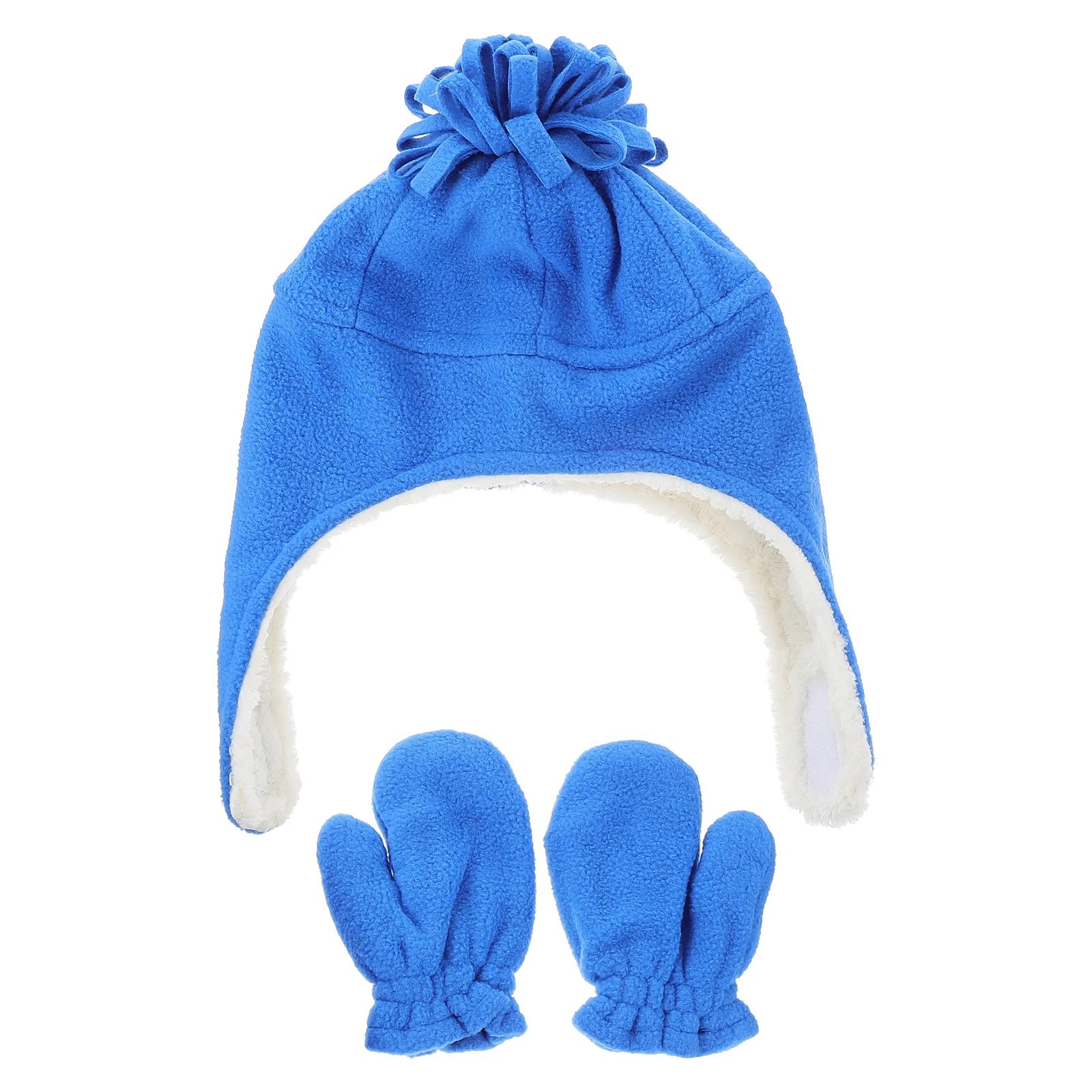 

1Set Baby Winter Hat Gloves Set Trapper Earflap Caps Elastic Fit Infant Newborn Warm Cold Weather Gift Infant Hat