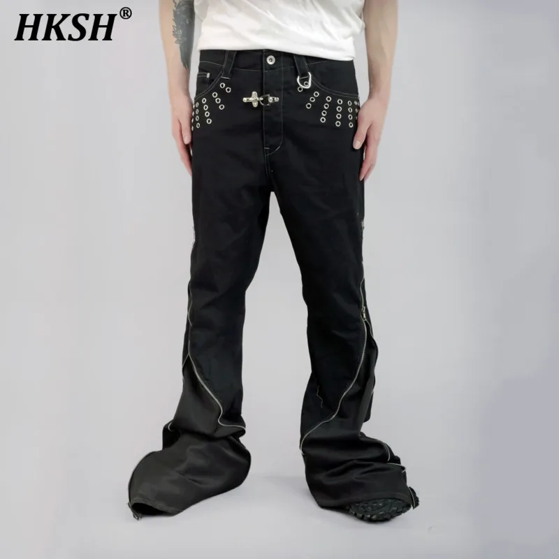 HKSH Waste Land RO Eye Zipper Silhouette Original Designer Wide Mouth Casual Pants Men's Tide Dark Punk Fashion Trousers HK1891