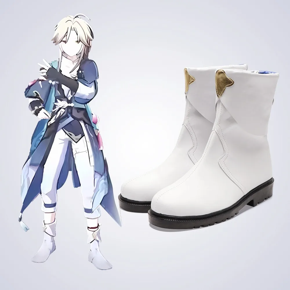 

New Game Honkai Impact 3 Star Rail Yanqing Cosplay Shoes White Boots Halloween Aksesori Dibuat Sesuai Pesanan