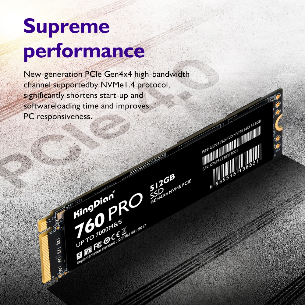 KingDian 2TB NVMe  Internal Gaming Solid State Drive - Works with Playstation 5(PS5),Gen4 PCIe, M.2 2280, Up to 7,035 MB/s