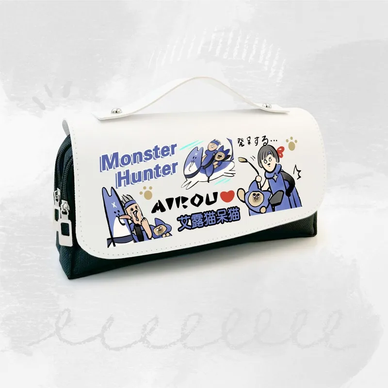 مقلمة Monster Hunter Wilds Felyne Shrieking Legiana كارتونية لطيفة ذات سعة كبيرة لهدايا طلاب المدارس المتوسطة والثانوية #6